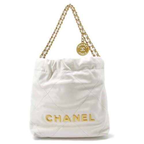 シャネル ハンドバッグ CHANEL 22 ミニ ココマーク シャイニーカーフレザー